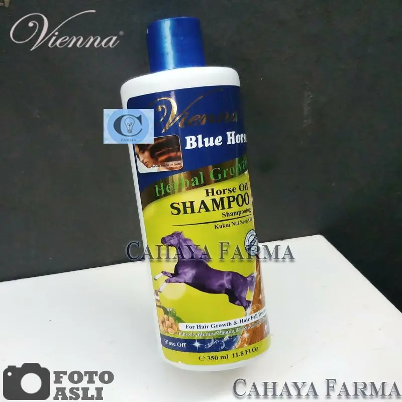 Vienna Blue Horse Shampoo Herbal Growth Shampo  / Sampo Pemanjang conditioner salon 350 ml Original BPOM Penumbuh Untuk Rambut Rontok dan Kering Kondisioner Pertumbuhan kembali 4