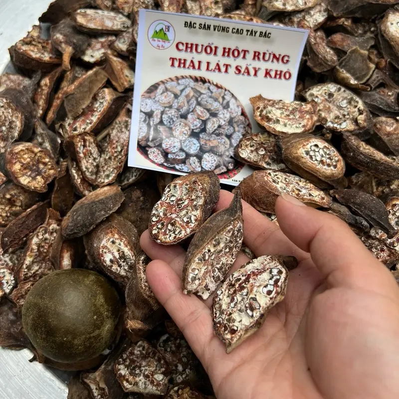 1 KG CHUỐI HỘT RỪNG CẢ VỎ THÁI LÁT KÈM LA HÁN QUẢ NGÂM TRÒN VỊ 6