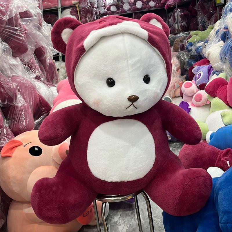 GẤU BÔNG LENA ĐỎ ĐỘI MŨ TO ĐẠI