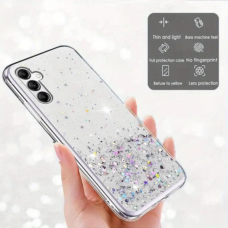 Glitter Phone Case, Clear Glitter Phone Cases for Samsung Galaxy S25 Ultra S24 S23 S22 S21 S20 Plus Ultra S24FE, Phone Accessories, Protector, Cover, Protective, for Cellphone 4