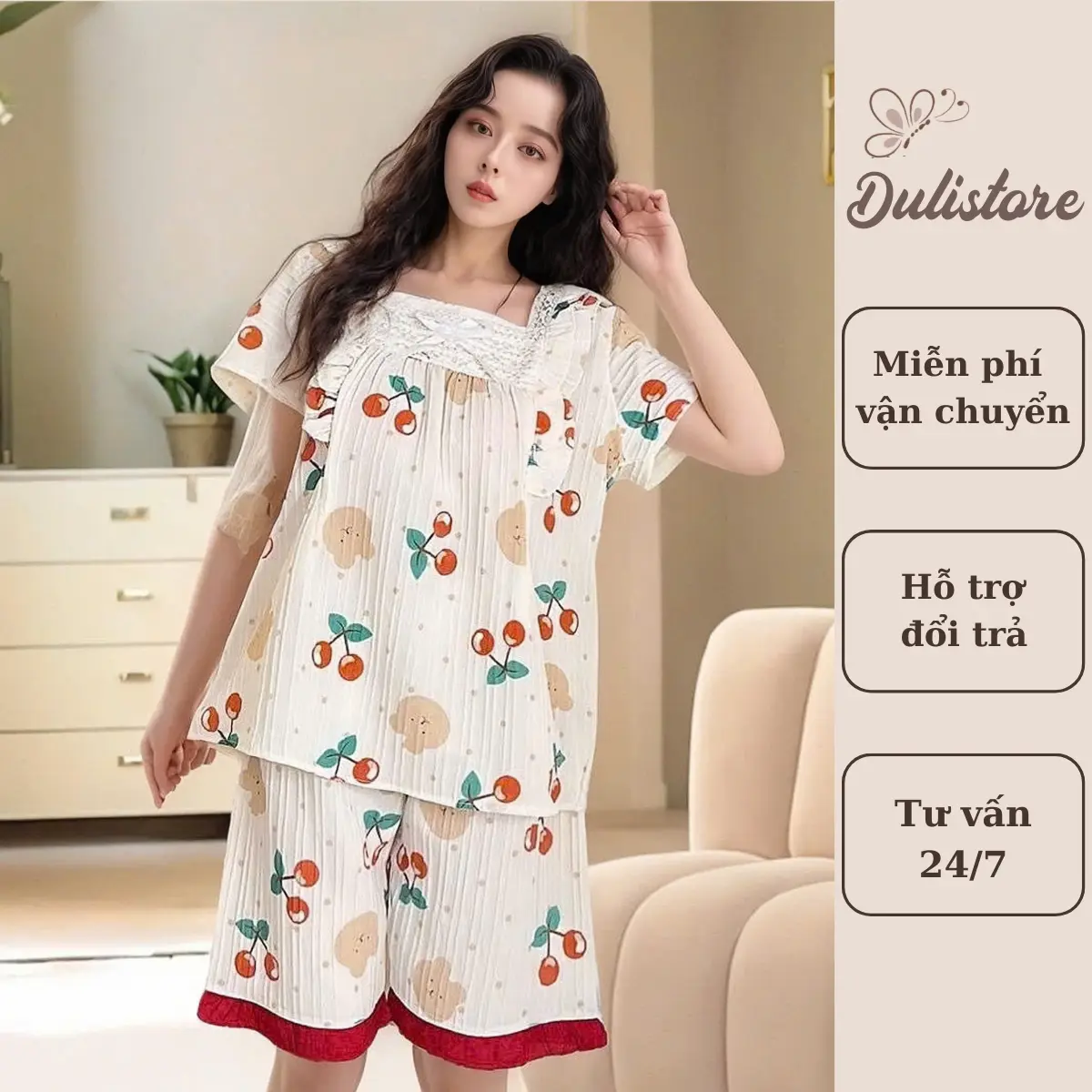 Đồ Bầu Mặc Nhà,Bộ Đồ Sau Sinh Chất Cotton Cho Mẹ 40-60kg