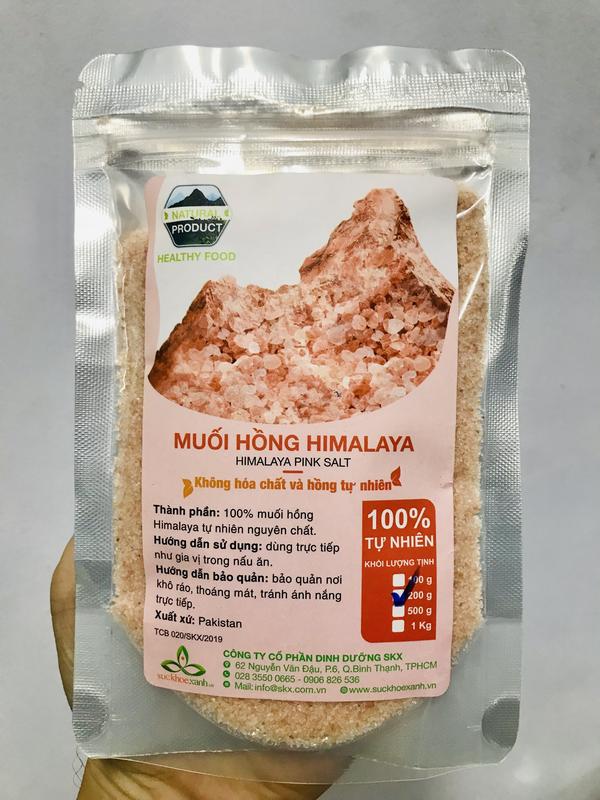 Muối hồng Himalaya dạng hạt nhỏ dùng làm gia vị healthy gói 100gr-200gr-500gr