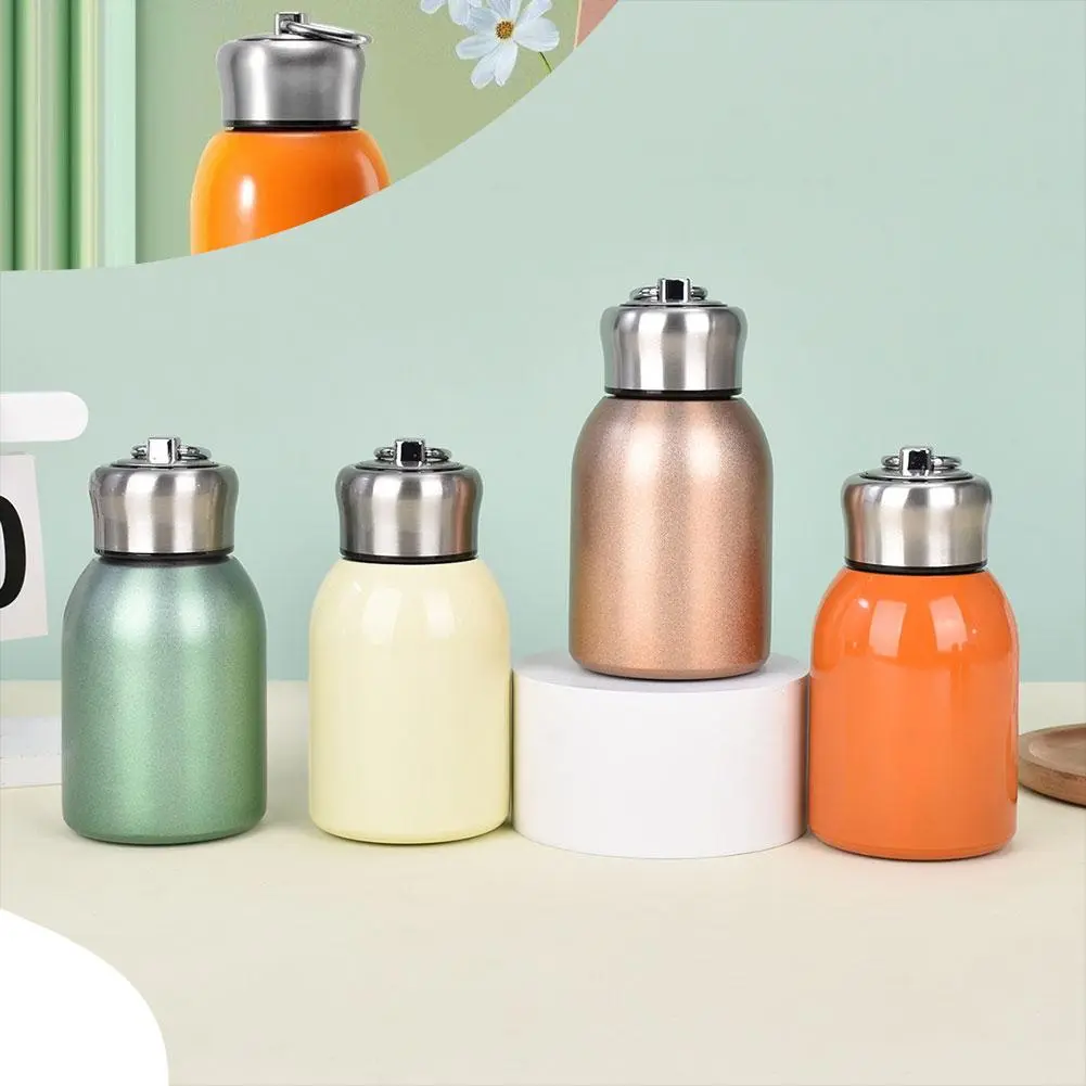 300ml Mini Cute Stainless Steel Insulated Cup Compact Leak Fashion Water Female Portable Cup H7L8