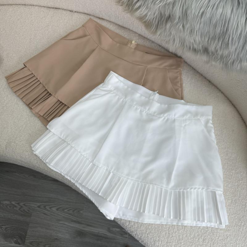 Product Introduction of Chân váy A bigsize nữ 2 tầng kèm dập ly nhỏ chất cotton mềm mịn - CV2T 15