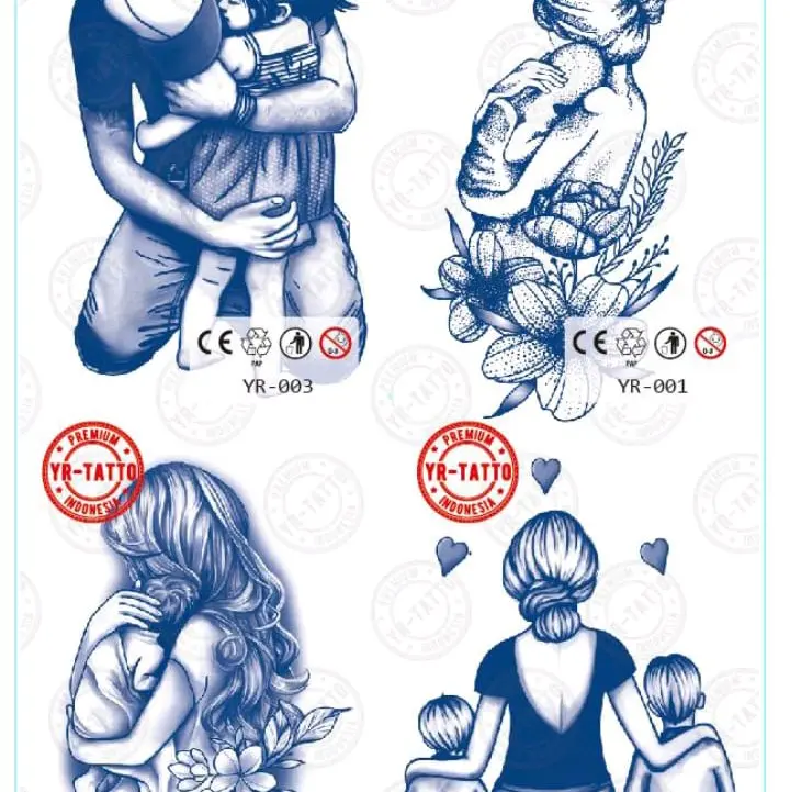 tato temporer ibu gendong anak ketahanan 10-15hari