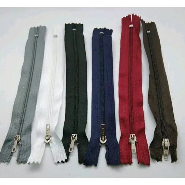 1 lusin Resleting / Sleting / Rits Celana 6 inch (15cm) campur Warna Warni Ritsleting