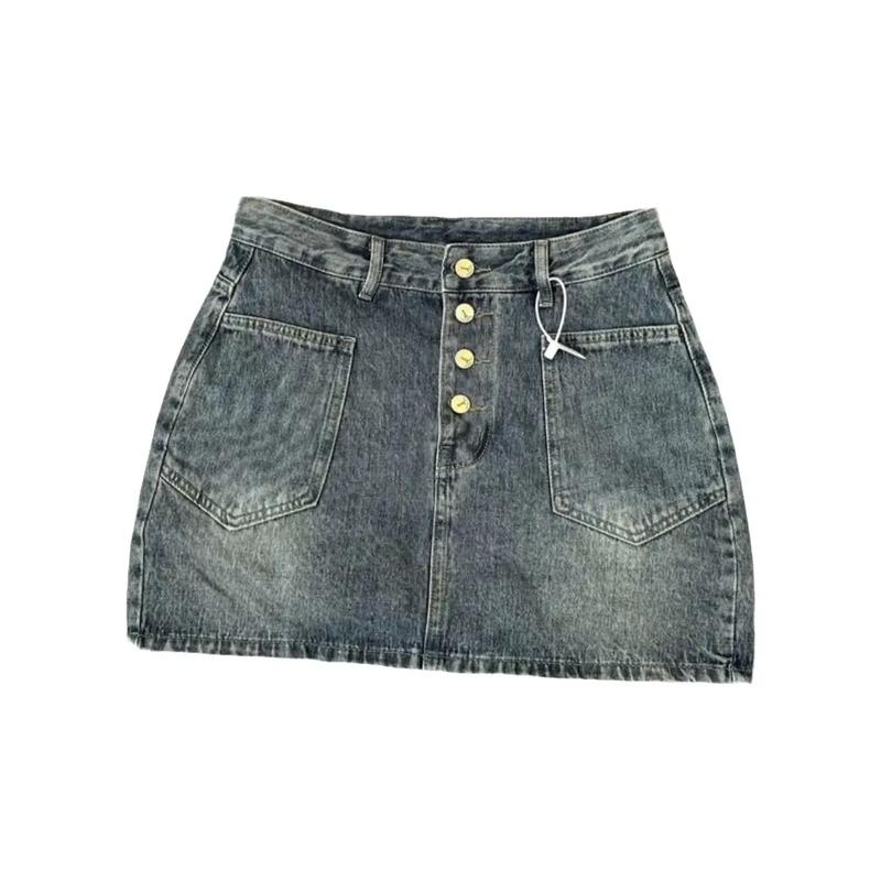 CV JEAN NÚT C20 BIGSIZE YẾN NGỌC Nữ Women Chân Váy Khuy Voan Voi