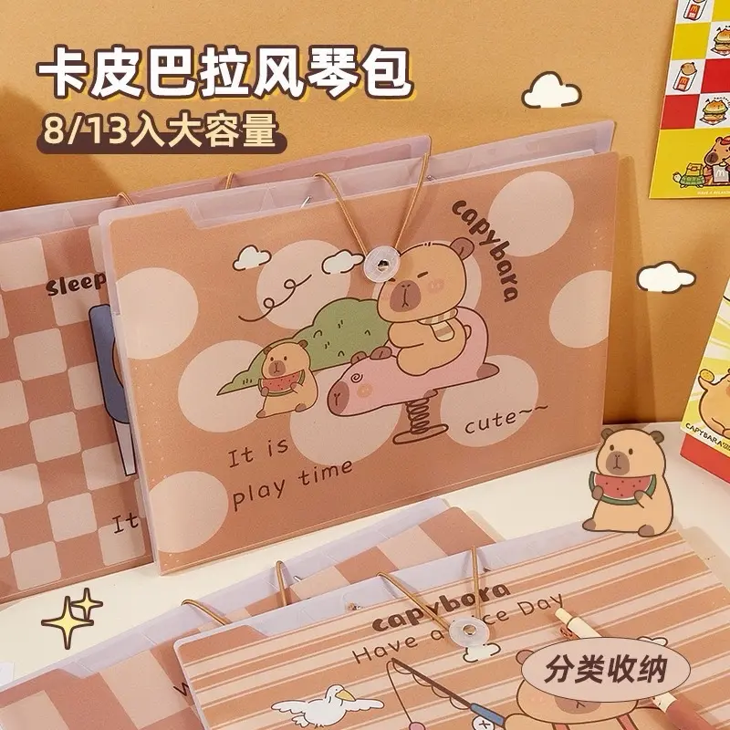 Bìa kẹp tài liệu A4 nhiều ngăn hình capybara