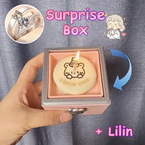 Kotak Cincin Berputar Otomatis Kotak Hadiah Karakter Beruang Kecil Untuk Pacar Ulang Tahun Kejutan