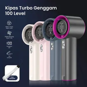 Kipas genggam Turbo kecepatan tinggi Tiongkok, kipas Mini Usb portabel, kipas genggam tampilan LCD, kipas genggam 4000mah