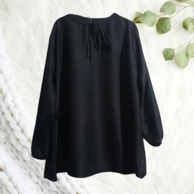 ATASAN JUMBO LAILA XXXL LD 130 CM WARNA HITAM Baju Wanita Formal Tangan Panjang Oversize Casual 0