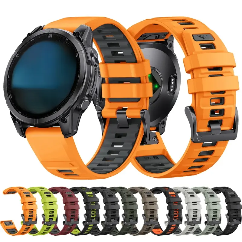 1:1 Fenix8 Watch Band For Garmin Fenix 8 47mm 51mm E 7 7X 6 6X 5 5X/Epix Pro/Enduro 3 QuickFit 22mm 26mm Silicone Strap Bracelet Wearable/Durable watch straps for various smart watches