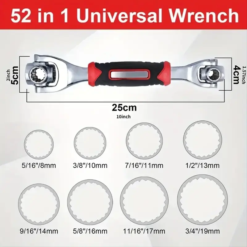 360 Degree Multifunctional Socket Wrench, Multipurpose Metric Imperial Socket Wrench, Assembly & Disassembly Tools for Car Repair 1