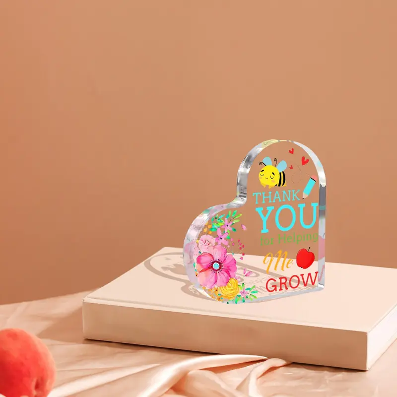 Thank You Acrylic Ornament, 1 Count Unique Birthday Gift for Elders, Teachers, Friends, Sister and Best Friend, Flowers, Decorations 2