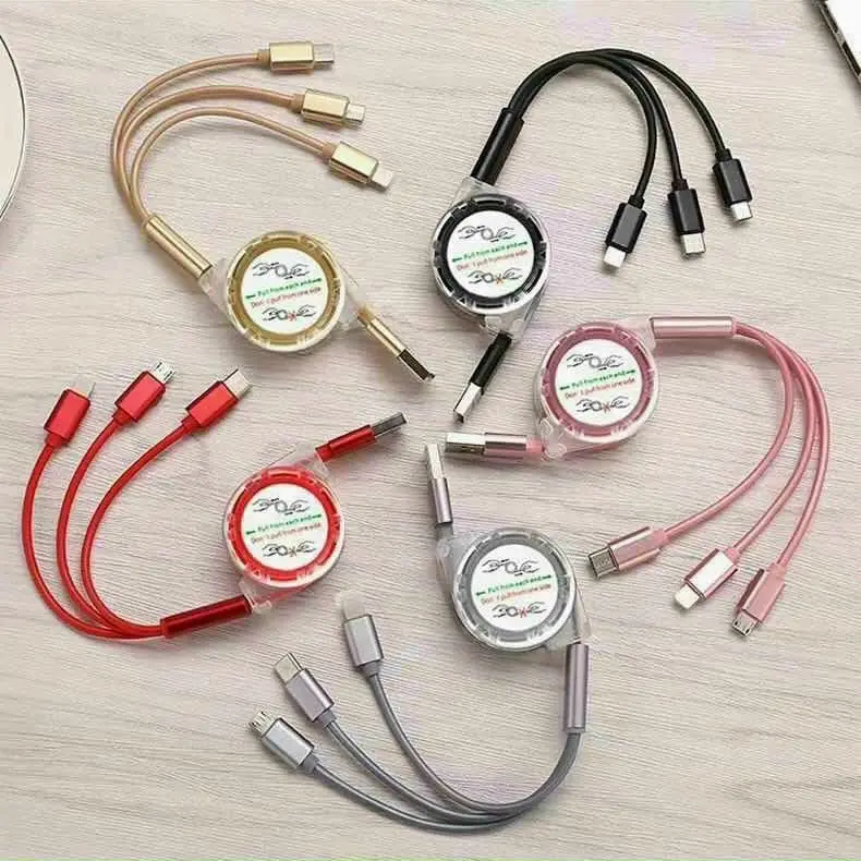 Cáp sạc dây rút 3 đầu tiện lợi