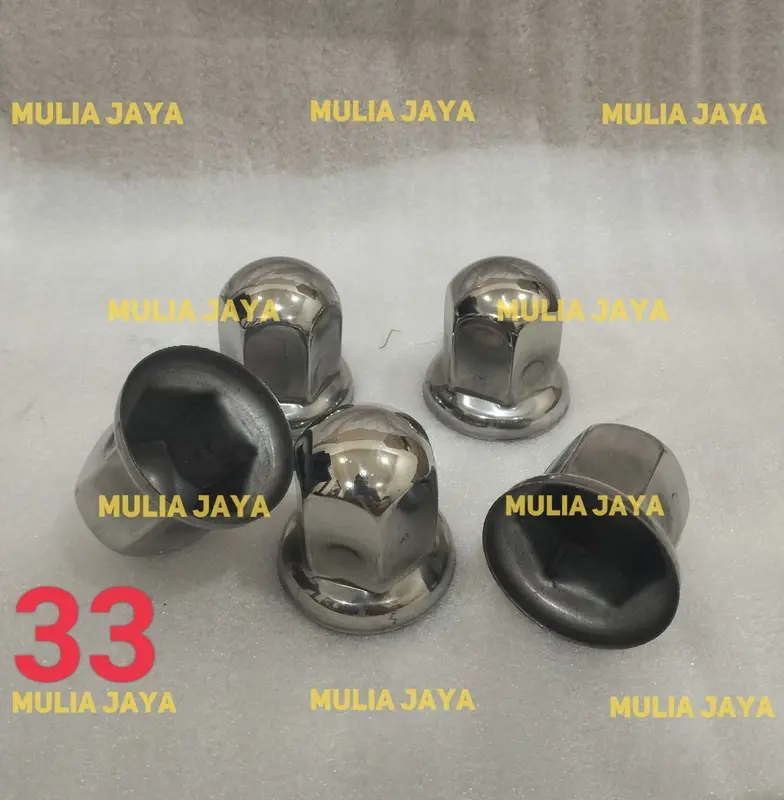 Cover atau Tutup Baut Roda Stainless (HARGA PER BIJI) Ukuran Kunci 33 0