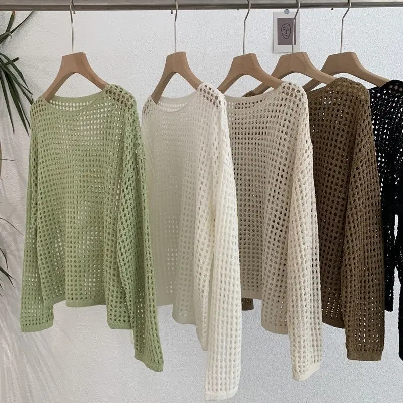 Áo Lưới Dệt Kim, Dài Tay, Dành Cho Mùa Hè Của Phụ Nữ, Loại Mỏng, Áo Cánh Chống Nắng, Đầu Xuân Mới 2025, Có Thể Mặc Ngoài Trời