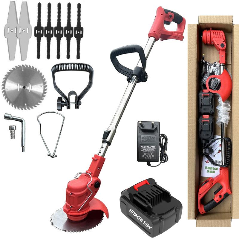 [BÁN CHẠY] Máy Cắt Cỏ Sử Dụng PIN Hitachi 199V, Máy Cắt Cỏ Cầm Tay Mini, Công Suất 1800W, Lõi Đồng 100%, Nhỏ Gọn, Tặng 8 Lưỡi Cắt, Bảo Hành 12 Tháng