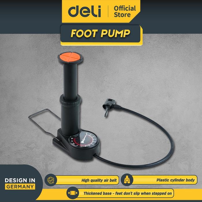 Gambar Deli Tools Pompa Angin Kaki Foot Pump 46x160mm EDL-QT01X - Dengan Barometer dari Delitools.id Kab. Tangerang Tokopedia