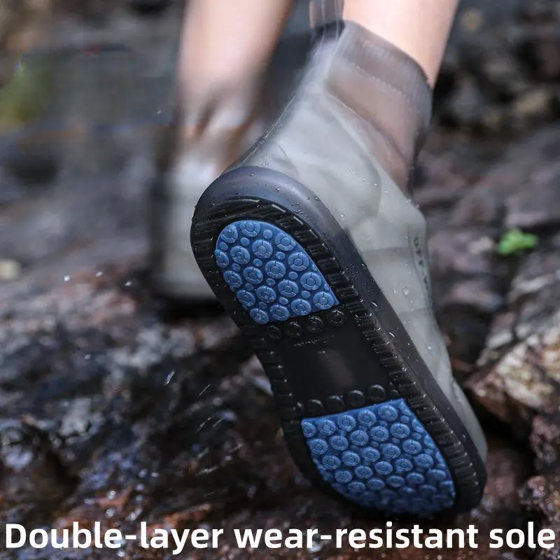 Waterproof Shoe Covers Silicone Anti-Slip Rain Boots Unisex Sneakers Protector For Outdoor Rainy Day Reusable Rain Shoes Cover