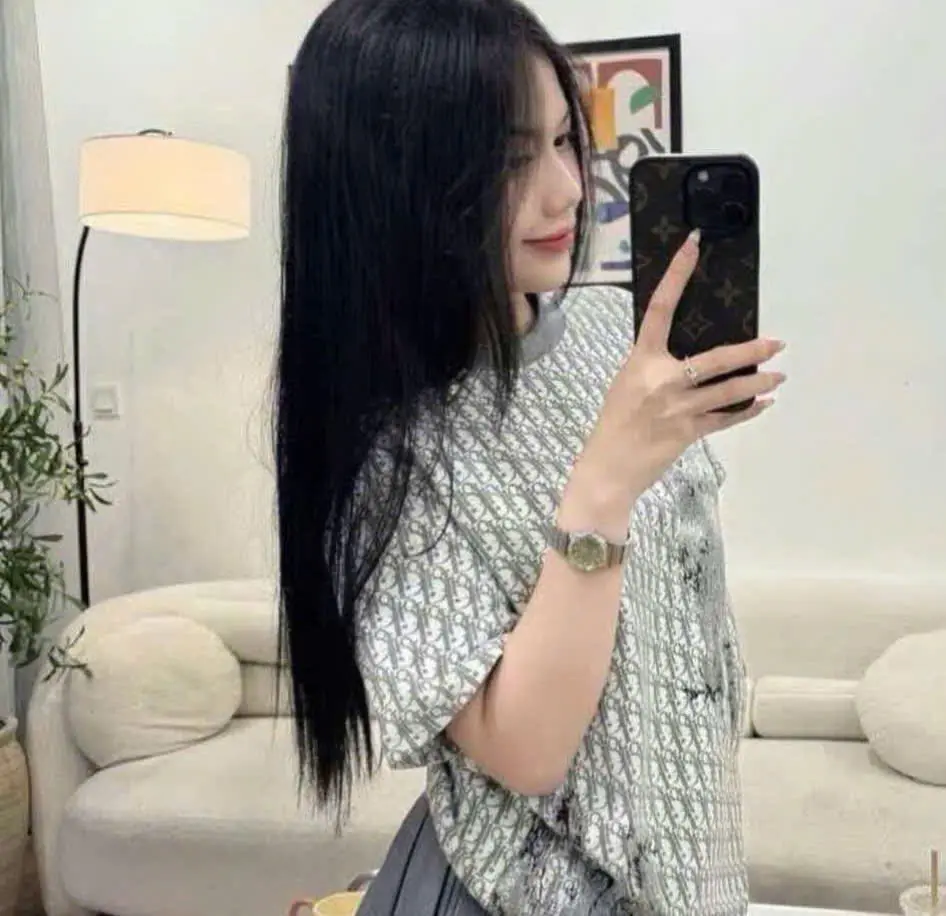 Áo phông đi ô họa tiết loang- áo phông nam nữ