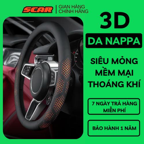  Bọc Vô Lăng Ô Tô 3D Da Nappa Dành Cho Ô Tô Siêu Mỏng Thiết Kế Kiểu Dáng Lỗ Thoát Khí Chống Trơn Trượt 