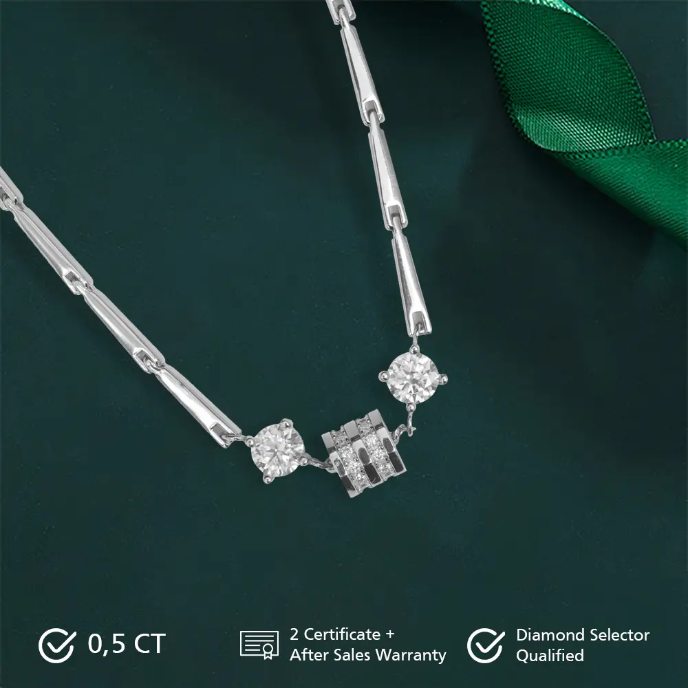 Orabella Moissanite Bracelet 0.5ct - Aro Jewelry - Aksesoris Gelang Aesthetic Mewah Wanita Sertifikat GRA