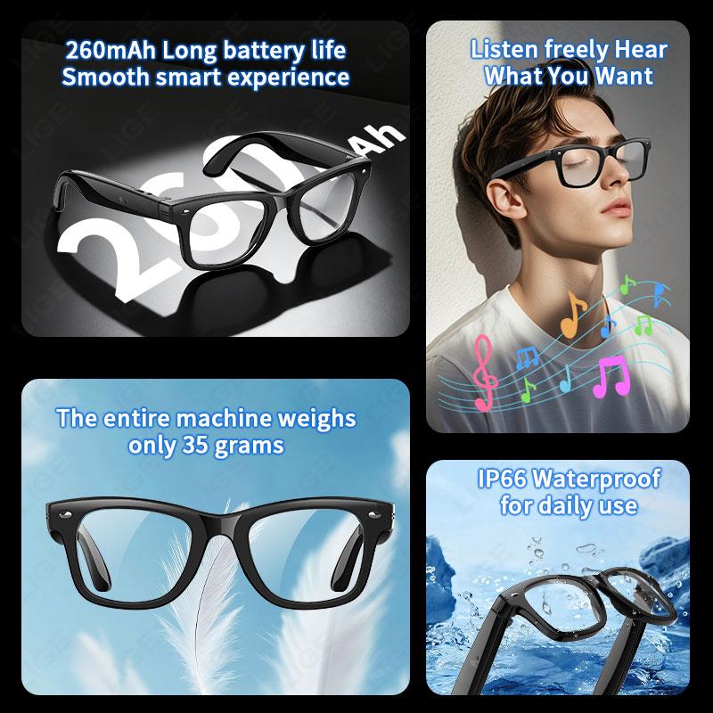 LIGE AI Photography Video Smart Glasses Intelligent Interactive Translation Smart Sunglasses For Google Glasses with camera men - Image 4