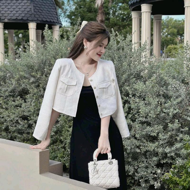 Set đầm Nữ thun tăm 2 dây kèm áo khoác linen tay dài đi chơi đi tiệc đều sang (free size eo dưới 78cm) Women Dress 2