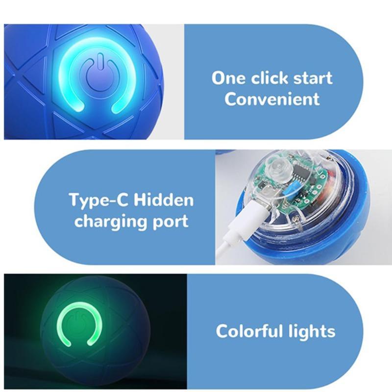 Product Introduction of Interactive Dog Ball Toy, 1 Count USB Rechargeable Automatic Moving Dog Toy Ball, Vibration Dog Ball, Pet Chew Toy, Dog Teething Toy, Dog & Cat Accessories 7