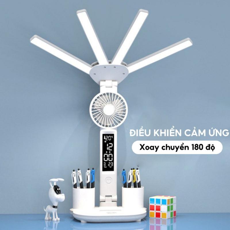 ĐÈN HỌC ĐỂ BÀN TÍCH ĐIỆN 3 MÀU - ATH Lighting - Có quạt tích điện 3200Mh, Chống Cận Thị, ĐÈN LED, Có Màn Hình LCD Hiển Thị Đa Thông Tin, Dung Lượng Khủng 3200Mah - đểbànhọc den hoctichdien 2