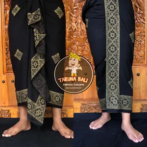 Kamen Rayon Prada Hitam / Kain Kamen Bali / Kain Rayon Lembaran Bali