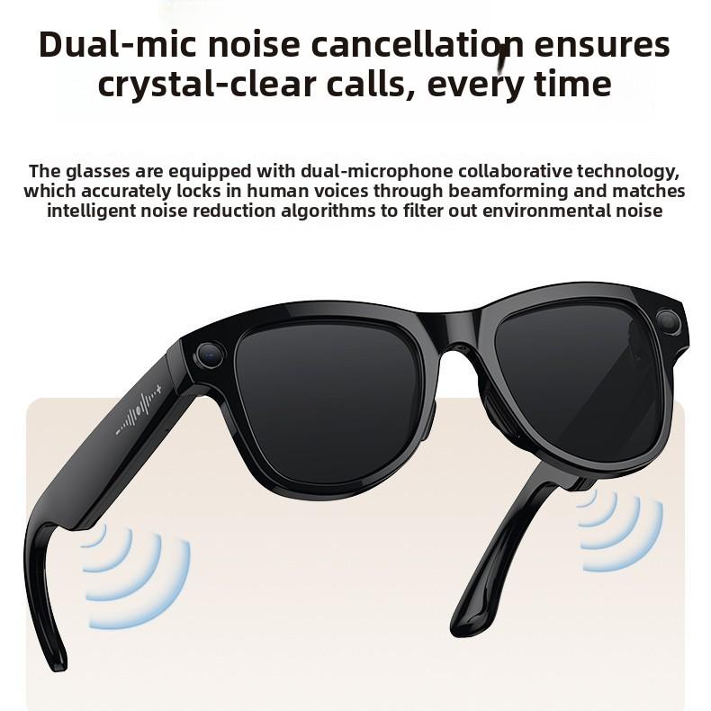 Intelligent AI glasses black technology high definition 800w pixel charging compartment photo recognition translation glasses - Image 3