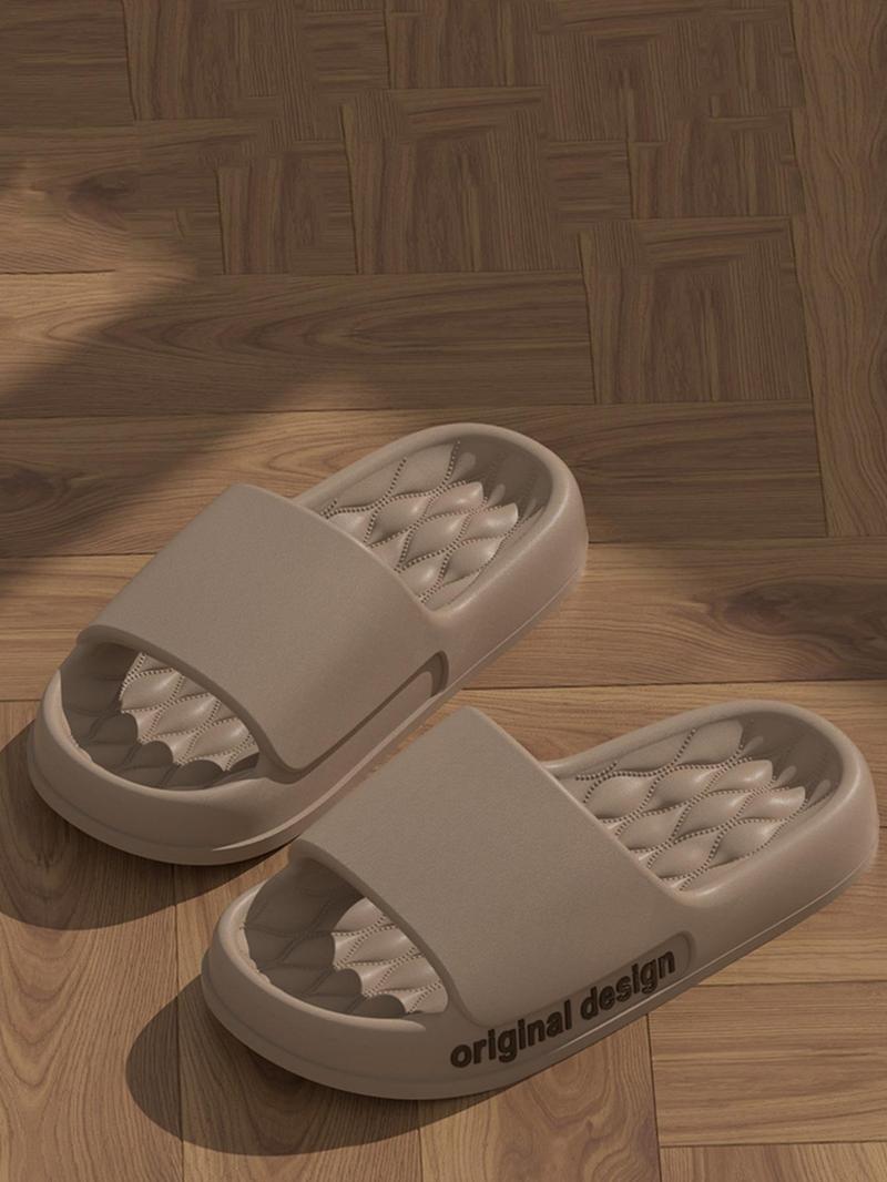 Product Introduction of Men's Casual Plain Color Slides, 1 Pair Lightweight Non-slip Soft Comfortable Home Slippers, Casual Trendy Slippers for Indoor & Outdoor Wear 15