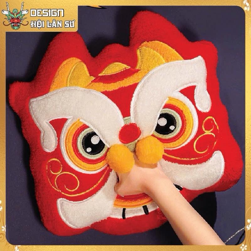Gối ôm, tựa đầu hình đầu lân sư mang may mắn 1