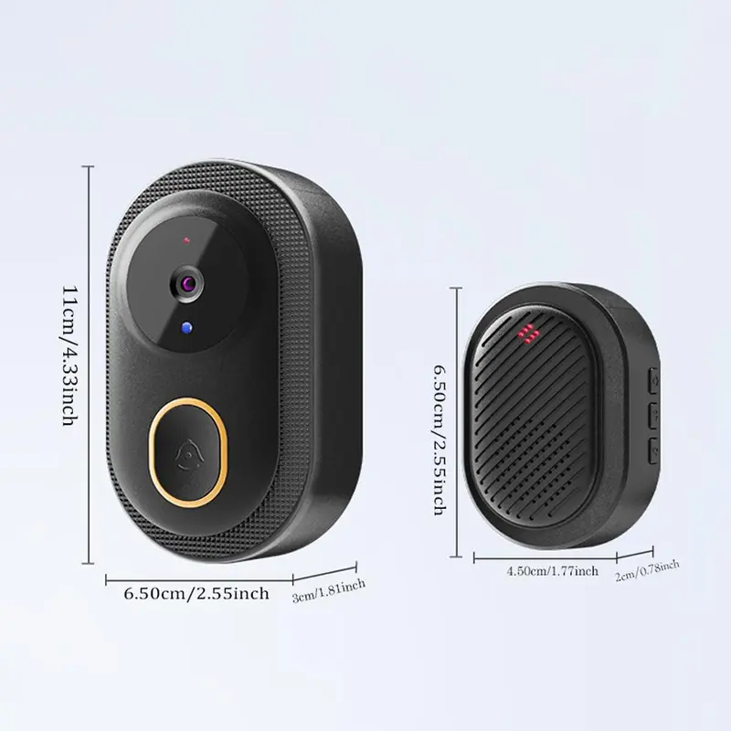 Wireless Smart Doorbell Camera, 1 Set USB Rechargeable Wireless Doorbell Camera with Night-Vision, 2.4G Wifi Video Doorbell Camera, Home Essentials 1
