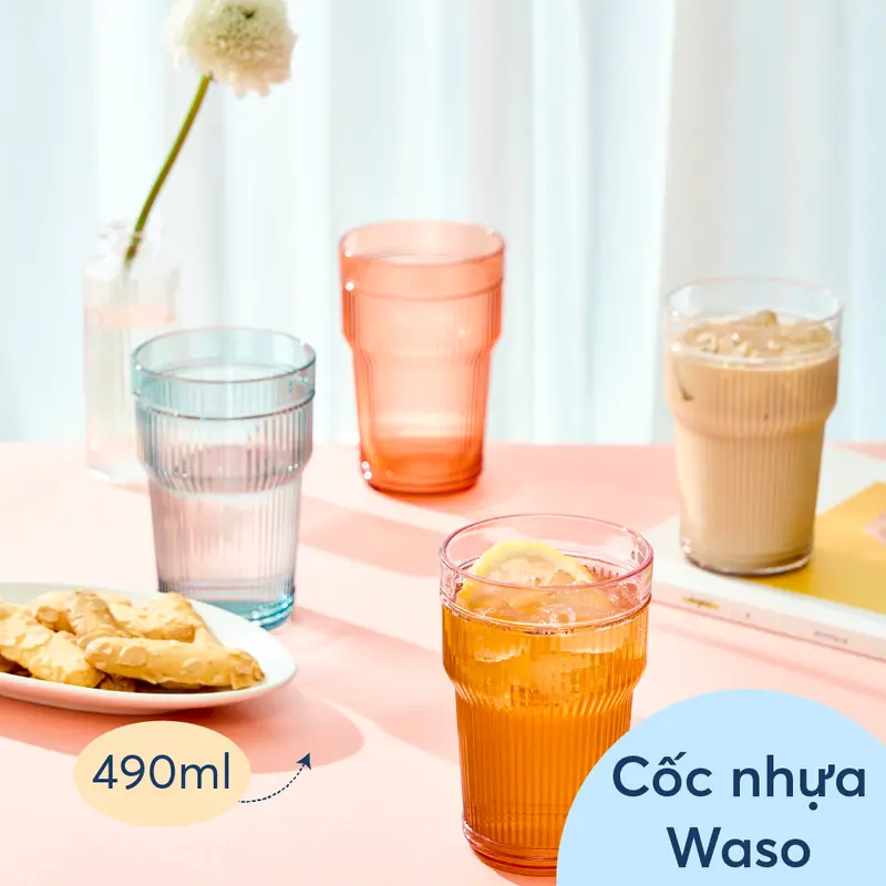 QUÀ TẶNG KHÔNG BÁN - Cốc nhựa Inochi Waso 360ml + 490ml, nhựa cao cấp an toàn, cốc trong suốt, bền đẹp 0
