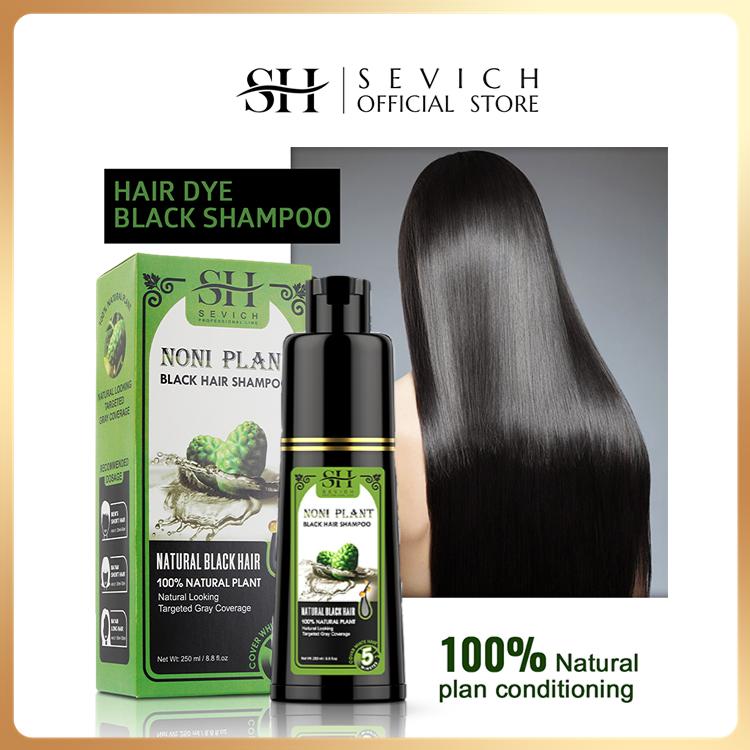 Syampu Pewarna Rambut Hitam, SEVICH, 250ml, Untuk Rambut Kelabu ...
