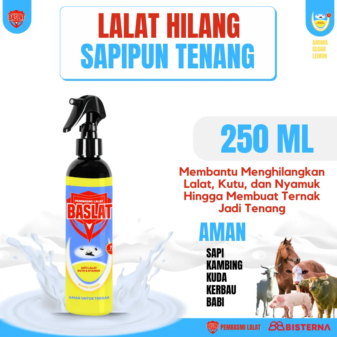Baslat 250ml Pembasmi lalat dan kutu sapi kuda babi kerbau dan kambing