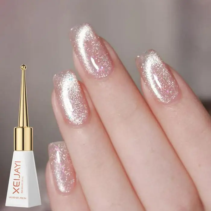 Sơn Móng Tay Gel Mắt Mèo, XEIJAYI, Màu Hồng Phổ Biến Gel Thạch Băng Nhung Thiên Hà 9D, Bảo Dưỡng UV LED, Yêu Cầu Ngâm, Để Sử Dụng Tại Nhà Và Salon