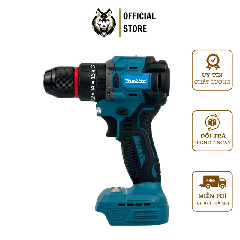 Thân máy khoan pin Makita M-01B 3 Chức năng Không chổi than Đầu kẹp autolock Chân pin phổ thông