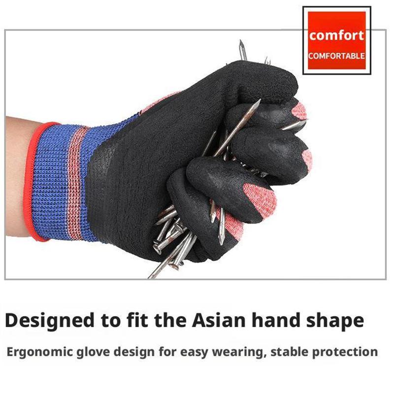 Product Introduction of Latex Labor Protection Gloves Half-hang Dipped Elastic Gloves Women's Thick Wear-resistant Labor Protection Gloves 21
