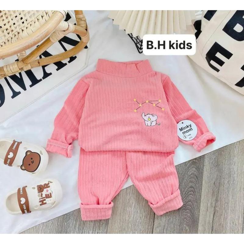 6===16kg Bộ quần áo cao cổ dài tay, chất liệu len tăm họa tiết bé trai bé gái 1