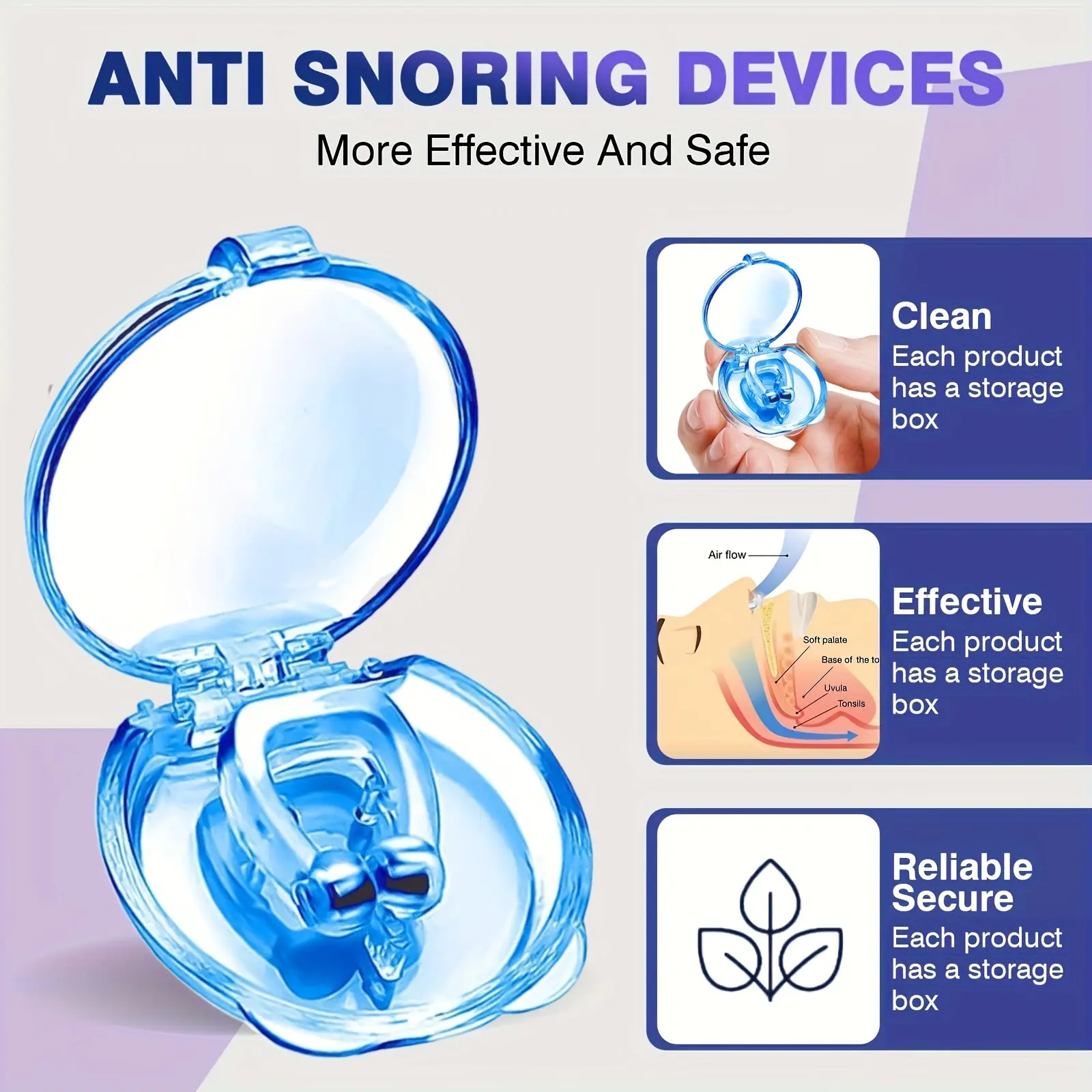 Dụng Cụ Ngáy, 4 Cái / 8 Cái, Chất Liệu Silicon, Kẹp Mũi Ngáy Từ Tính, Dành Cho Nam Và Nữ