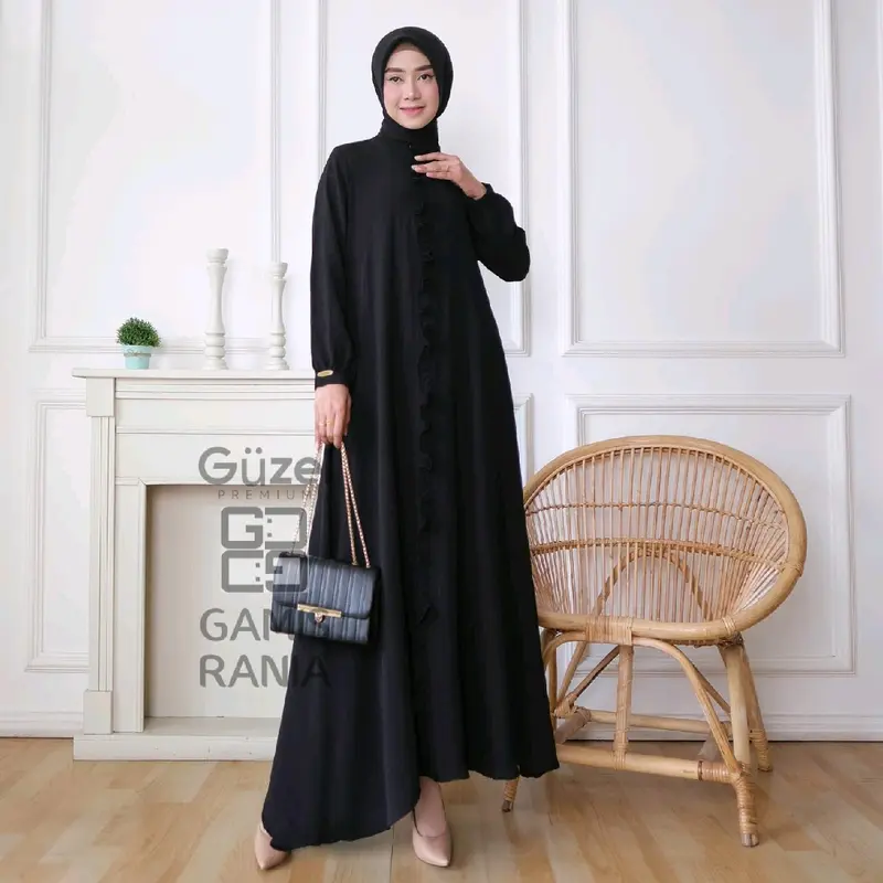 Gamis polos bahan katun cringle /gamis harian/gamis pesta/gamis hari raya 4