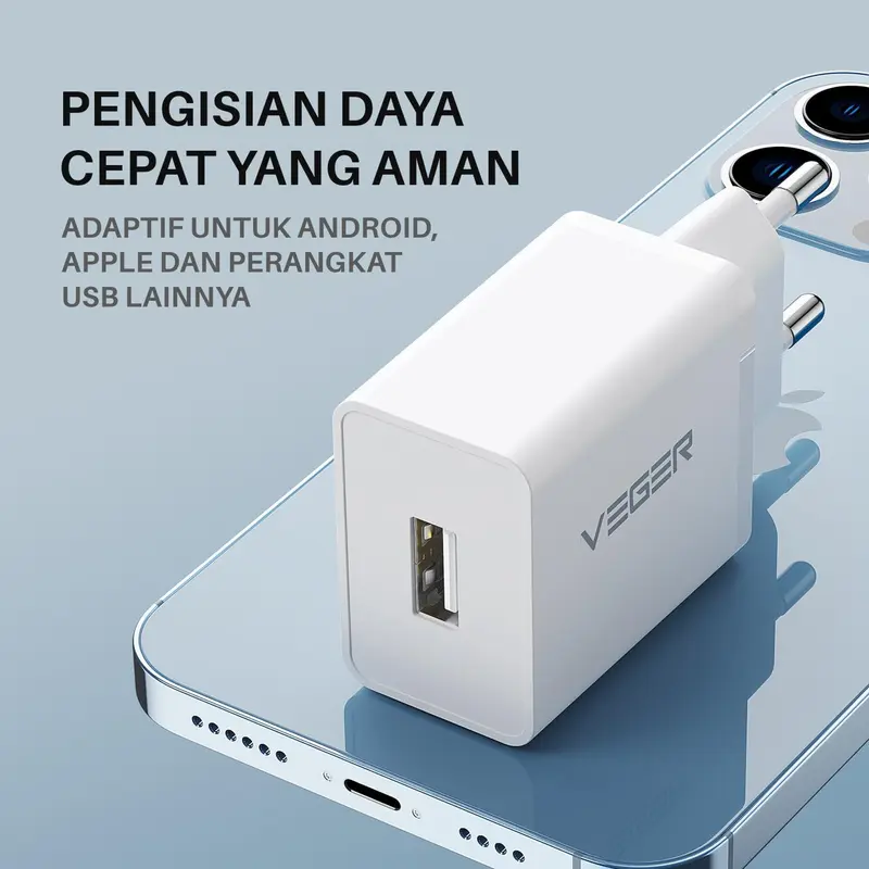 VEGER Wall Charger R1 Single Port USB Output 2.4A 1