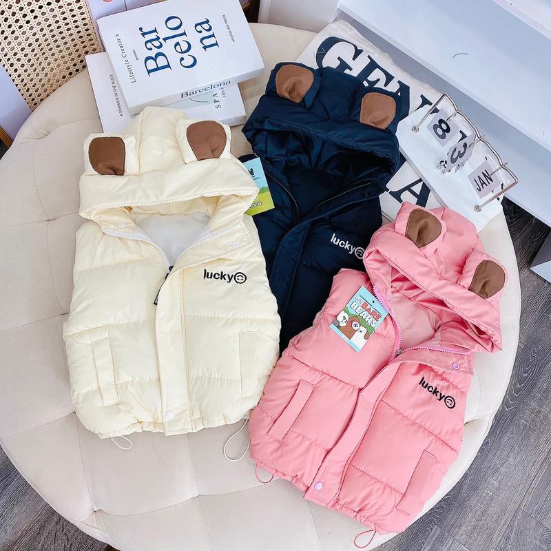 Áo phao Gile siêu nhẹ tai gấu cho bé trai bé gái hot nhất hiện nay Jacket