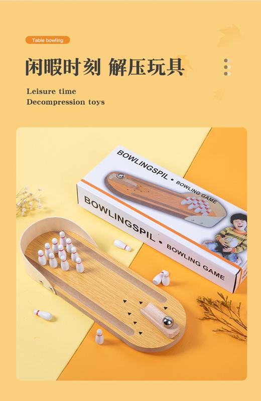 Product Introduction of Z132 Factory Wholesale Children's Educational Wooden Toys Mini Bowling Infant Parent-Child Interactive Desktop Grounder Game 5