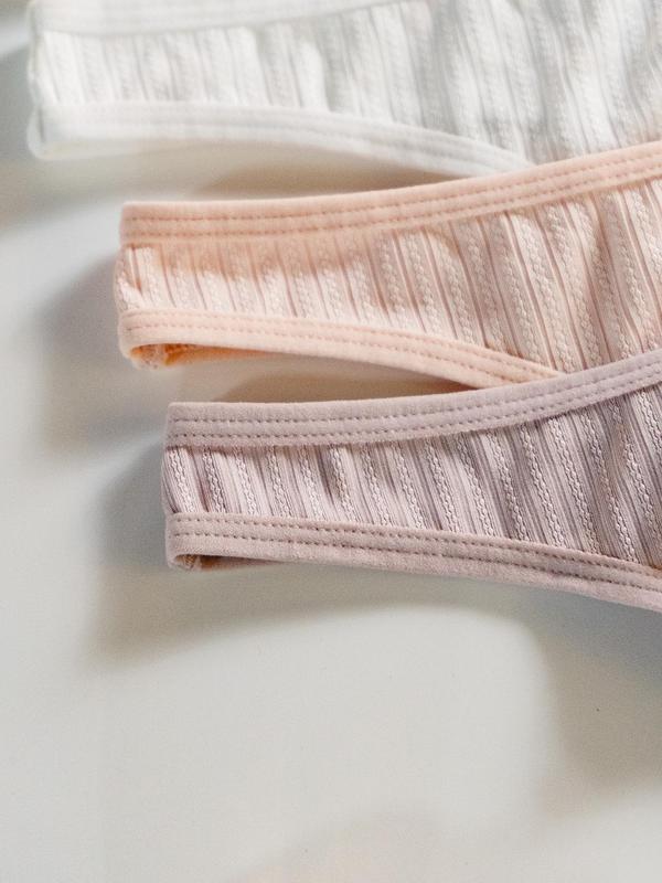 Women's Solid Drop Waist Thong, Intimate Products, Bridal Panties Set, Casual Breathable Comfortable Fit Ribbed Panty, Thongs Underwear Sets, Ladies Underwear for All Seasons, Womenswear 3