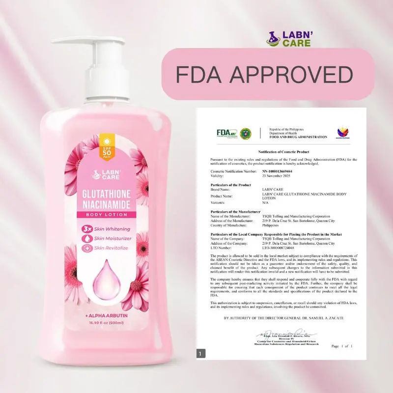 glutathione fda approved philippines Approved】Labn' Care Niacinamide Body Whitening Lotion 500ML With SPF 50 PA++, 3X Skin Whitening, Skin Moisturizer and Skin Revitalize, Bare Vanilla Scent, Mabango at Long Lasting Scent حقنة أرينسيا فيتامين سي Variant:BPC 157 ARG - 1000mcg (60 Capsules) Vitamin B12 Injection Vial